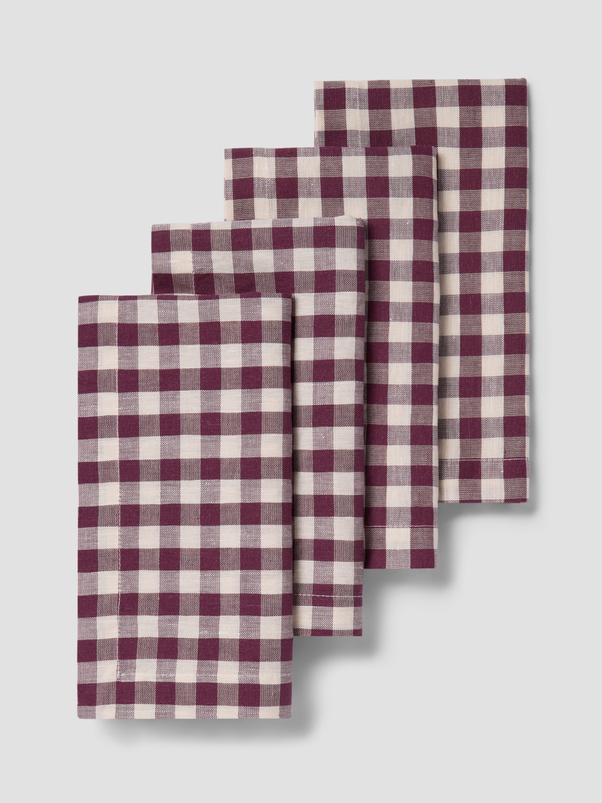 Linen-Blend-NapkinBerry-Gingham-GROUP
